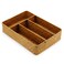 DECRAFTS Seagrass Storage Basket with Compartments Utensil Tray for Organization Silverware Flatware Rectangular Shelf Baskets with 4 Sections Natural