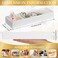 Teling 4 Pack Plastic Drawer Organizer 95 x 3 x 14 Inch Tabletop Organizer Tray Stationery Holder White Half Accessory Tray Stackable Storage Container for Vanity Office Home Utensils Gadgets Shelf Ki