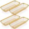 Singhoow 4 Pcs Gold Kitchen Drawer Baskets Stainless Steel Storage Container Mesh Storage Golden Utensil Holder Wire Basket Stackable Drying 12 x 5 x 2 Inch