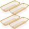 Singhoow 4 Pcs Gold Kitchen Drawer Baskets Stainless Steel Storage Container Mesh Storage Golden Utensil Holder Wire Basket Stackable Drying 12 x 5 x 2 Inch