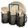 DysanVica Utensil Caddy Silverware Holder 4 Compartment Metal Mesh Cutlery Fork Spoon Napkin Plate Organizer Flatware Storage Basket Party Kitchen Countertop Buffet Picnic Camping Outdoor BBQ Black