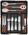 Spaclear Silverware Organizer Expandable Kitchen Drawer Organizer Utensil Drawer Organizer Adjustable Plastic Flatware and Cutlery Holder Kitchen Organizers Storage for Forks Knives Black