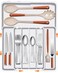 Spaclear Silverware Organizer Extra Deep Expandable Utensil Drawer Organizer 19 x 15 Inch Silverware Tray for Kitchen Drawer with 7 Slots Adjustable Cutlery Tray for Spoons Forks Knives White