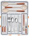 Spaclear Expandable Silverware Drawer Organizer 7 Compartments BPAFree Kitchen Utensil Tray Adjustable 12695 to 19152 Cutlery Drawer Organizer Gray