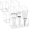 Milkary 4Pack Acrylic Cutlery Storage Organizer Transparent Plastic Silverware Utensil Holder Cutlery Spoon and Fork Holder Caddy for Party Kitchen Countertop Organization Knife Tableware