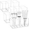 Milkary 4Pack Acrylic Cutlery Storage Organizer Transparent Plastic Silverware Utensil Holder Cutlery Spoon and Fork Holder Caddy for Party Kitchen Countertop Organization Knife Tableware