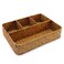 Nonam Wicker Baskets 4Section Tea BagSugar Packet HolderSeagrass Woven Compartment OrganizerStorage Rattan Divided BasketOfficeDesk Baskets for ShelvesPantryCoffee Station OrganizerCountertops