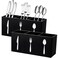 Tirifer 2 Pcs Acrylic Cutlery Storage Organizer Bin Silverware Cutlery Utensil Holder Caddy Knife Spoon and Fork Organizer 3 Section Tableware Storage Box for Kitchen Cabinet Flatware Dining Room Part