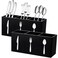 Tirifer 2 Pcs Acrylic Cutlery Storage Organizer Bin Silverware Cutlery Utensil Holder Caddy Knife Spoon and Fork Organizer 3 Section Tableware Storage Box for Kitchen Cabinet Flatware Dining Room Part