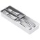 Lifewit Compact Silverware Organizer for Kitchen Drawer Narrow Flatware Tray Holder Plastic Cutlery Spoons Forks and Knives Storage WhiteGray 1 Pack