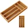 Bayting Small Silverware Organizer Bamboo Kitchen Drawer Cutlery Organizer Utensil Holder Flatware Organizer Tray 142x67x16