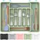 ukeetap Extra Large Expandable Silverware Organizer BPAFree FoodSafe Cutlery Flatware Organizer Kitchen Utensil Drawer Organizer Adjustable Silverware Holder for Spoons Forks Knives Green