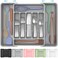 ukeetap Extra Large Expandable Silverware Organizer BPAFree FoodSafe Cutlery Flatware Organizer Kitchen Utensil Drawer Organizer Adjustable Silverware Holder for Spoons Forks Knives Gray