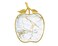 Godinger Cutting Board Carving Board for Meat Fruit and Bread White and Gold Metal Marble Design Apple Shaped 1375X10