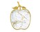 Godinger Cutting Board Carving Board for Meat Fruit and Bread White and Gold Metal Marble Design Apple Shaped 1375X10