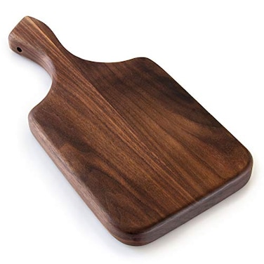 Brazos Home Dark Walnut Wood Cutting Board for Kitchen Seasoned Chopping Board Wood Cheese Board Charcuterie Platter Ideal for Serving or Chopping Fruit Vegetables Cheese or Meat 11x6 Small
