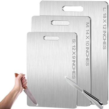 UVAAKZ Titanium Cutting Board 100 Pure Titanium Cutting Boards for Kitchen Cutting Edge Hygiene Durability Home Cooking