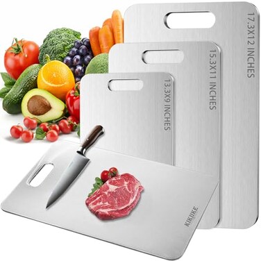 KIKIIKE Titanium Cutting Board DoubleSided 100 Pure Titanium Cutting Boards for Kitchen FoodGrade titanware chopping boards NonStick Durable and easy to clean 133 x 9 in