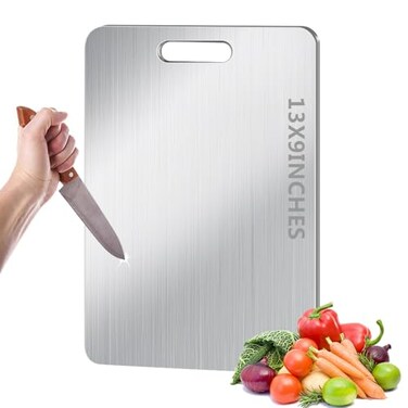 BLOCE Titanium Cutting Board for Kitchen Metal Non Stick Chopping Board Upgrade Double Sided FoodGrade Titanium Board for Kitchen for Meat Cheese Vegetable XMedium 134 9 Inch