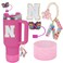 LA KEN DU Use for Stanley Cup Accessories Charms 40oz 30ozCompatible with Stanley Cup Letter Charms for Handle Silicone BootStraw Cover Topper StickerN