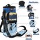 ARTSO Water Bottle Carrier Bag Sling Holder Pouch 25oz 32oz 40oz 64oz Insulated Water Bottle Sleeve Case Cover with Adjustable Shoulder Hand Strap Pocket for Men Women Hiking Camping Blue Marble