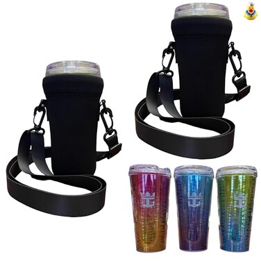 Kaizen Kreations Cruise Ship Essentials Cup Sling Cruise Essentials 2026 Caribbean Cruise Must Haves Cruise Ship Essentials 2026 Caribbean Royal Caribbean cruise essentials 2026 2Pack black