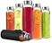 Chef's Star Chefs Star 18 Oz Glass Water Bottles Glass Drinking Bottle with Protection Sleeve Juice Bottles with Stainless Steel Leak Proof Lids Pack of 6
