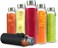 Chef's Star Chefs Star 18 Oz Glass Water Bottles Glass Drinking Bottle with Protection Sleeve Juice Bottles with Stainless Steel Leak Proof Lids Pack of 6