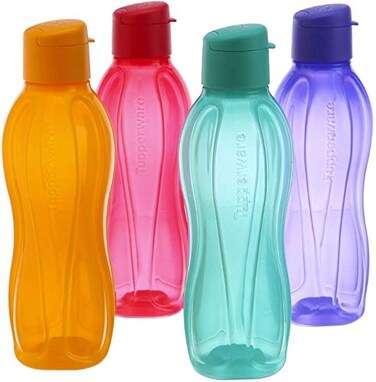 Tupperware Aquaslim Flip Top Water Bottle 750ml 4pcs set multicolor
