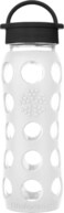 Lifefactory 22Ounce BPAFree Glass Water Bottle with Classic Cap and Protective Silicone Sleeve White