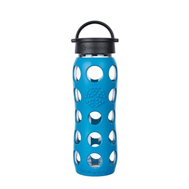 Lifefactory 22Ounce BPAFree Glass Water Bottle with Classic Cap and Protective Silicone Sleeve Teal Lake