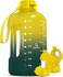 AQUAFIT 64 oz Water Bottle with Time Marker Straw Chug Lid BPA Free Half Gallon Gym Water Bottle with Handle Big Gallon Jug Forest Fade 64 Ounces