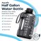 AQUAFIT 64 oz Water Bottle with Time Marker Straw Chug Lid BPA Free Half Gallon Gym Water Bottle with Handle Big Gallon Jug Forest Fade 64 Ounces