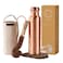 AVA DESIGNZ CLEO HOME 100 Pure Copper Water Bottle for Drinking 32 Oz Large Hammered Ayurvedic Copper Bottle with Canvas Bag Cleaning Brush LeakProof Water Vessel