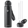 Enerbone 32 oz Insulated Water Bottle Stainless Steel Bottle with Carrying Strap DoubleWall Vacuum Insulation Design Leakproof Sports Bottle with Straw Keep Drinks Cold or Hot for Hours