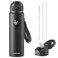 Enerbone 32 oz Insulated Water Bottle Stainless Steel Bottle with Carrying Strap DoubleWall Vacuum Insulation Design Leakproof Sports Bottle with Straw Keep Drinks Cold or Hot for Hours