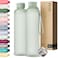 KIVY Slim Water Bottle 32oz Lightweight Shatterproof Fits Backpack Cupholder for Travel Sports School Gym Sage green water bottle no straw for Gym Screw top Dishwasher Safe