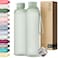 KIVY Slim Water Bottle 32oz Lightweight Shatterproof Fits Backpack Cupholder for Travel Sports School Gym Sage green water bottle no straw for Gym Screw top Dishwasher Safe