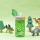 Zak Designs Sage Kids Water Bottle For School Travel or At Home 16oz Durable Plastic Water Bottle With Straw Handle and LeakProof PopUp Spout Cover Dino