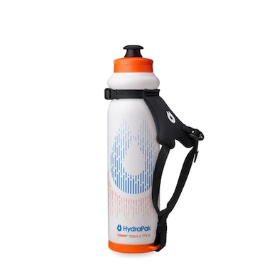HydraPak Tempo Pro 525ml Handheld Running Squeeze Bottle for Training and Race Day Hydration with Removable Strap 525ml17oz White