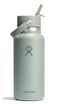 Hydro Flask Water Bottle Insulated Stainless Steel Wide Mouth Flex Straw Lid Non Spill Leakproof and Refillable in 32 Oz Tonal Agave