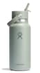 Hydro Flask Water Bottle Insulated Stainless Steel Wide Mouth Flex Straw Lid Non Spill Leakproof and Refillable in 32 Oz Tonal Agave