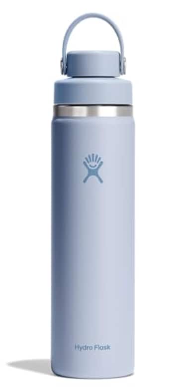Hydro Flask Water Bottle Insulated Stainless Steel Wide Mouth Chug Lid Non Spill Leakproof in 24 Oz Surf Blue