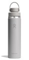 Hydro Flask Water Bottle Insulated Stainless Steel Wide Mouth Chug Lid Non Spill Leakproof in 24 Oz Birch Gray