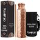 Kamojo Copper Water Bottle for Drinking Hammered Pure Copper Removable Insulating Sleeve Straw Leak Prooff Lid Handcrafted Ayurvedic Cup for Water 32 fl oz