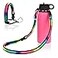 Wongeto Paracord Handle Carrier Holder with Shoulder StrapCompatible with Hydro Flask Wide Mouth Water Bottles 12oz 64 oz Water Bottle for Walking Hiking Camping Rainbow