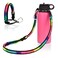 Wongeto Paracord Handle Carrier Holder with Shoulder StrapCompatible with Hydro Flask Wide Mouth Water Bottles 12oz 64 oz Water Bottle for Walking Hiking Camping Rainbow