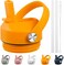 FLORAPELL For Yeti Rambler Straw Cap 18263664 oz Lid with Straws and Flexible Handle Replacement Lids for Yeti 18oz 26oz 36oz 64oz Rambler Water Bottle Straw Cap King Crab