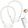 SiliFine 2 Pcs Silicone Water Bottle Handle Holder with Pearl Strap Compatible with Cup Accessories Sling Water Bottle Carrier Holde Fits Most 840 oz Tumbler Gift for WomanWhite
