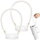 SiliFine 2 Pcs Silicone Water Bottle Handle Holder with Pearl Strap Compatible with Cup Accessories Sling Water Bottle Carrier Holde Fits Most 840 oz Tumbler Gift for WomanWhite